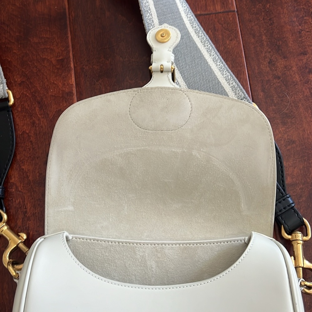 Dior White Leather Crossbody Bag with Gold Hardware - Picture 13 of 16
